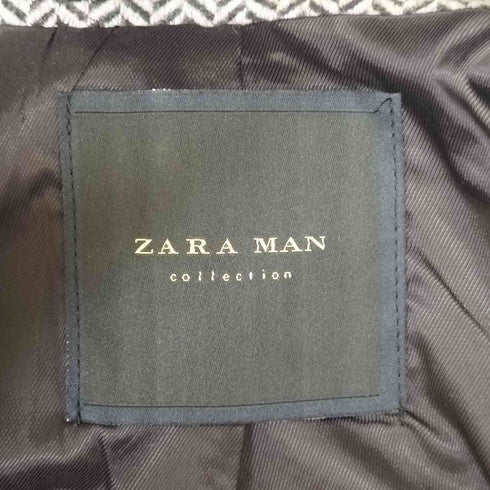 ザラマン ZARA MAN 背抜き ヘリンボーン ダブルブレスト テーラードジャケット メンズ import:M
