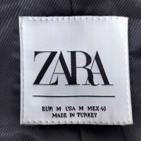 ザラ ZARA DOUBLE BREASTED CHECK THREE QUARTER LENGTH COAT メンズ import:M