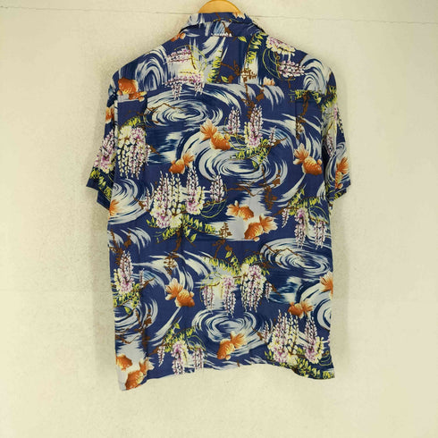 Hawaiian History Book 和柄 Japanese pattern レーヨン アロハシャツ メンズ M