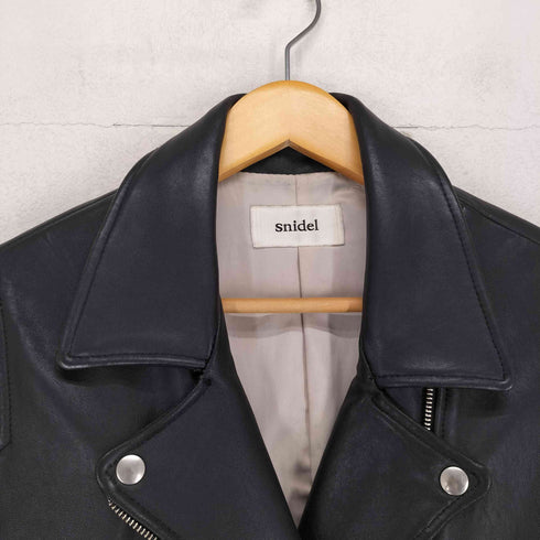 スナイデル snidel sheepskin シープレザー ダブルライダースジャケット レディース 0