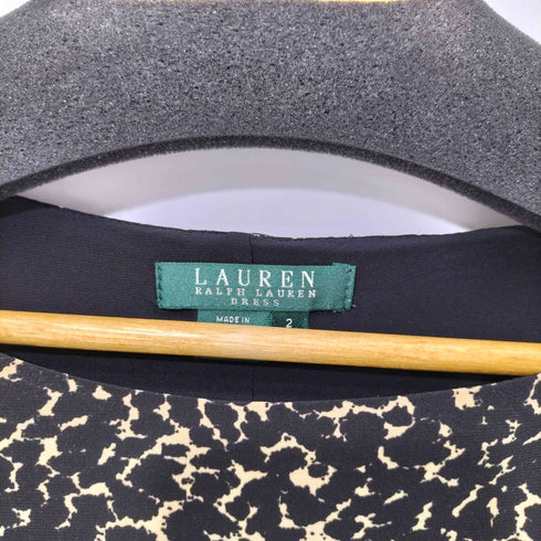 ローレンラルフローレン LAUREN RALPH LAUREN ヒョウ柄 レオパード ドレス ワンピース レディース US:0-2