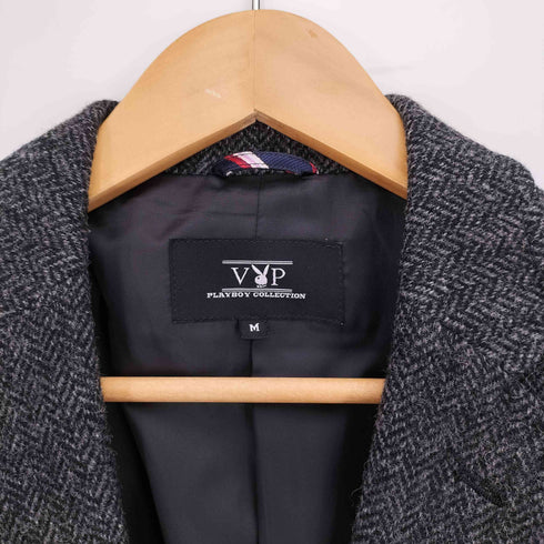 プレイボーイ PLAYBOY VIP COLLECTION ウール ヘリンボーン 2B テーラードジャケット メンズ import:M