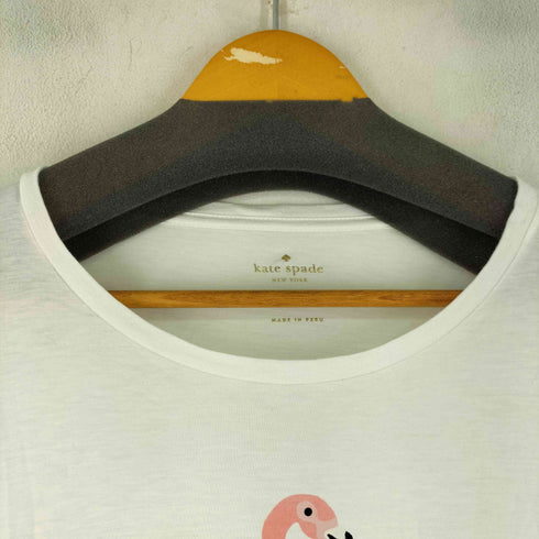ケイトスペードニューヨーク kate spade NEW YORK フラミンゴプリント ロールアップスリーブ Tシャツ レディース JPN:M