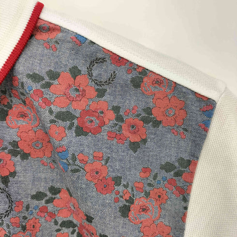 フレッドペリー FRED PERRY ロゴ刺繍 フラワープリント 切替 ポロシャツ メンズ JPN:L