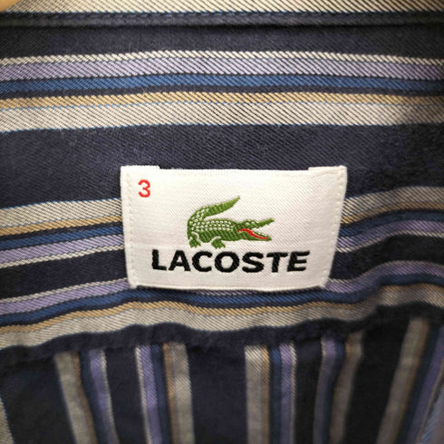 ラコステ LACOSTE ロゴ刺繍 ストライプ L/S B.D シャツ メンズ JPN:3