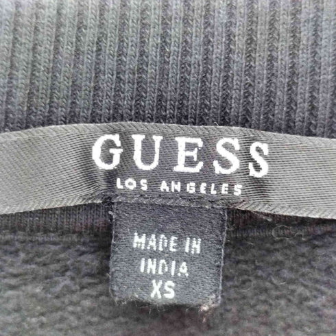 ゲス GUESS ロゴプリント ラインストーン ショート丈 クルーネックスウェット トレーナー レディース import:XS