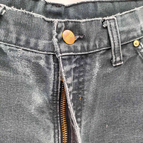カーハートワークインプログレス Carhartt WIP ダブルニー カーゴ ブラックフェード ワークデニムパンツ メンズ 30×32