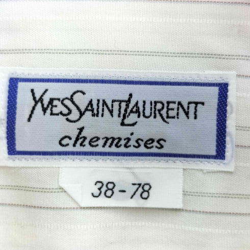イヴサンローラン Yves Saint Laurent chemises ストライプ レギュラーカラーシャツ メンズ 38-78