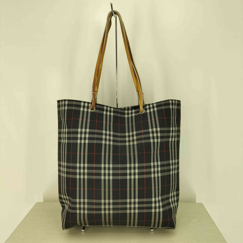 バーバリーロンドン BURBERRY LONDON イタリア製 ノバチェック レザーハンド トートバック レディース