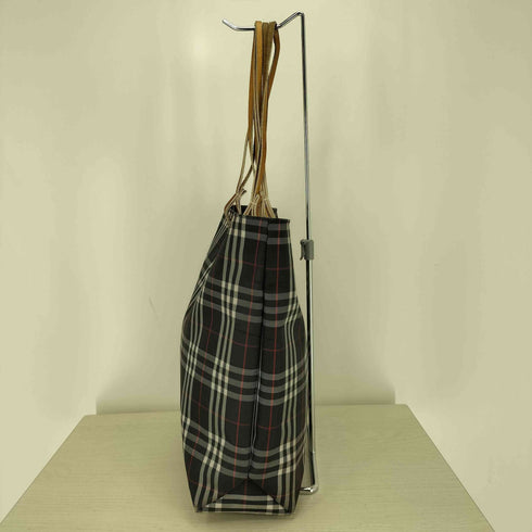 バーバリーロンドン BURBERRY LONDON イタリア製 ノバチェック レザーハンド トートバック レディース