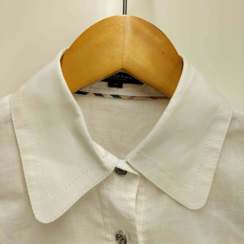 バーバリーロンドン BURBERRY LONDON ホース刺繍 リネン100 ノースリーブブラウス レディース EUR:38