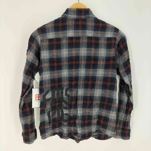 ヒステリックグラマーミニ HYSTERIC GLAMOUR MINI ロゴワッペン シワ加工 チェック シャツ レディース 140