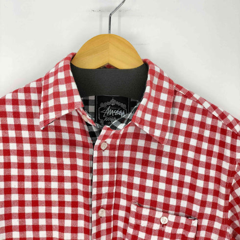 ステューシー Stussy ギンガムチェック フランネル 半袖シャツ メンズ import:M