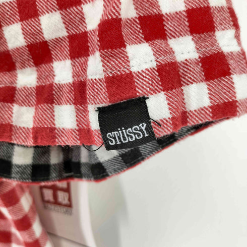ステューシー Stussy ギンガムチェック フランネル 半袖シャツ メンズ import:M