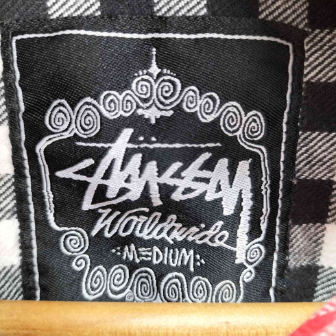 ステューシー Stussy ギンガムチェック フランネル 半袖シャツ メンズ import:M