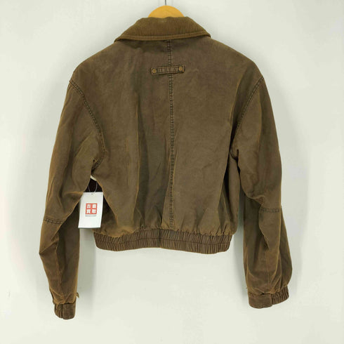 ザラ ZARA CORDUROY COLLAR WAXED CROP BOMBER クロップ ワックス加工 ブルゾン レディース import:S
