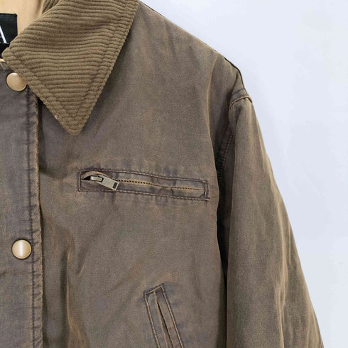 ザラ ZARA CORDUROY COLLAR WAXED CROP BOMBER クロップ ワックス加工 ブルゾン レディース import:S