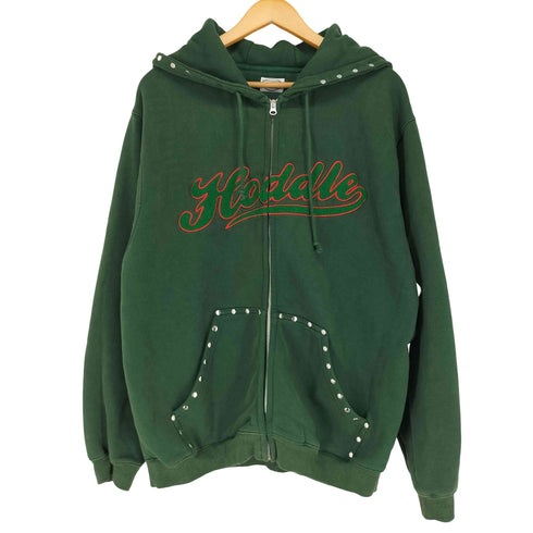 HODDLE スタッズ ロゴパイルジップパーカー street メンズ M