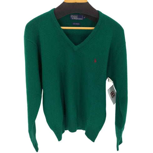 ポロバイラルフローレン Polo by RALPH LAUREN vネック ワンポイント刺繍ニット メンズ M