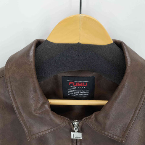 フブ FUBU FAUX LEATHER STUDS PATCH JACKET メンズ L
