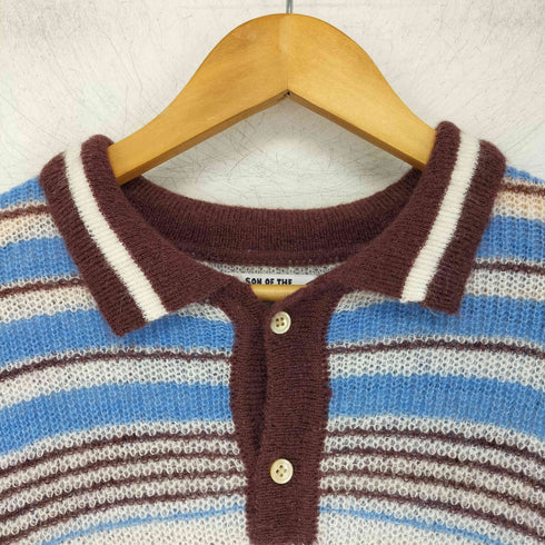 サノバチーズ SON OF THE CHEESE FALLING STRIPE POLO KNIT メンズ JPN:M