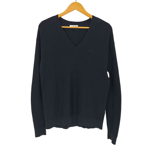 ラコステ LACOSTE Sweter Damski ロゴ ワッペン Vネック セーター レディース FR:36