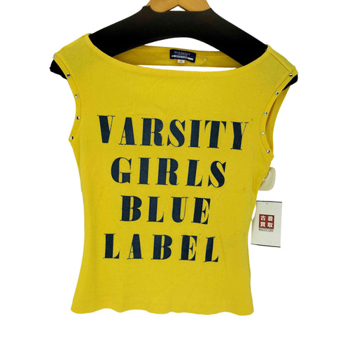バーバリーブルーレーベル BURBERRY BLUE LABEL VARSITY GIRLS BLUE LABEL スタッズ ノースリーブ タンクトップ レディース JPN:38
