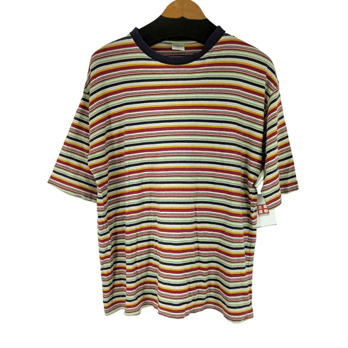 HOTSCOOP マルチカラー ボーダー S/S Tシャツ メンズ import:L