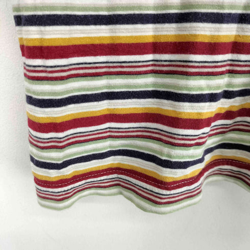 HOTSCOOP マルチカラー ボーダー S/S Tシャツ メンズ import:L