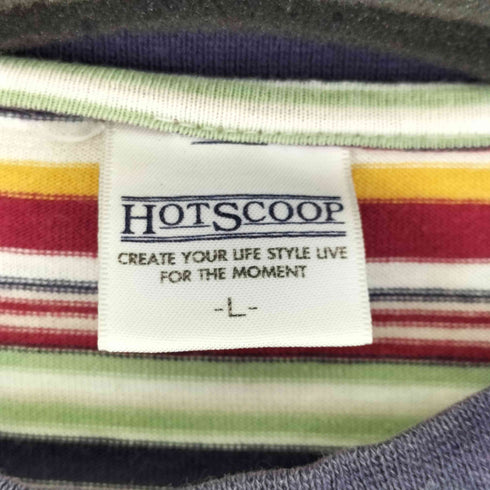 HOTSCOOP マルチカラー ボーダー S/S Tシャツ メンズ import:L