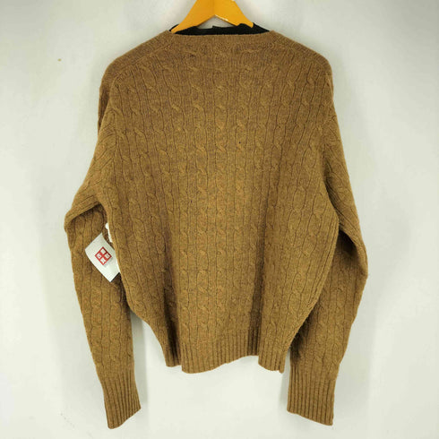 ポロバイラルフローレン Polo by RALPH LAUREN 90S スモールポニー刺繍 LAMBSWOOL ケーブル編み クルーネック セーター メンズ import:M