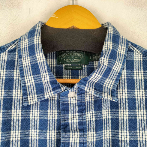 ポロカントリーラルフローレン POLO COUNTRY RALPH LAUREN CLASSIC FIT INDIGO L/S チェックシャツ メンズ import:L