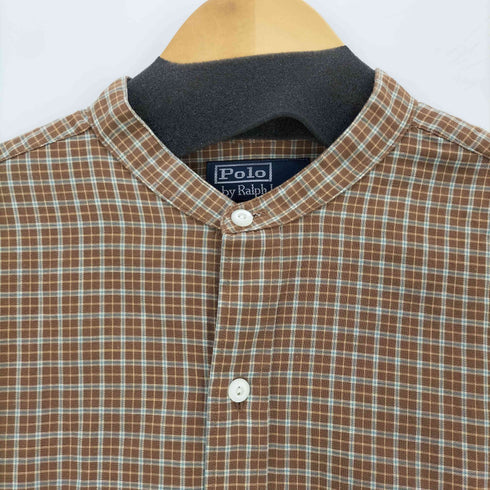 ポロバイラルフローレン Polo by RALPH LAUREN 90S バンドカラーチェックシャツ メンズ L