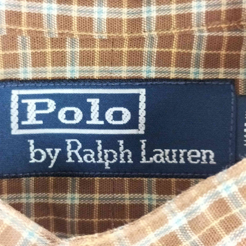 ポロバイラルフローレン Polo by RALPH LAUREN 90S バンドカラーチェックシャツ メンズ L