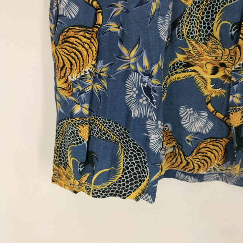 RATON LAVEUR 虎 和柄 レーヨン開襟シャツ メンズ import:M