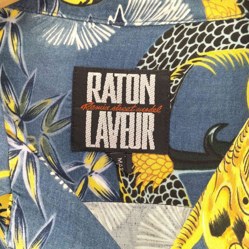 RATON LAVEUR 虎 和柄 レーヨン開襟シャツ メンズ import:M