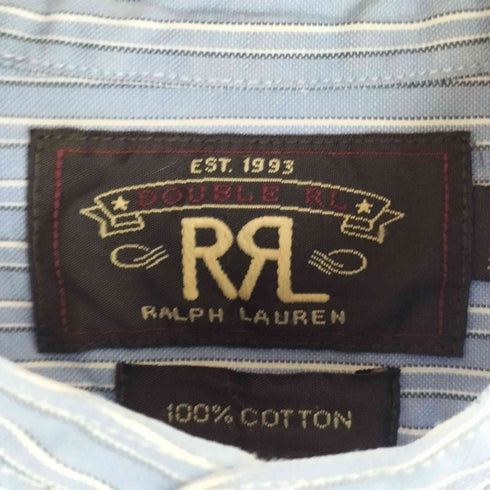 ダブルアールエルラルフローレン RRL RALPH LAUREN ストライプバンドカラーシャツ メンズ XS