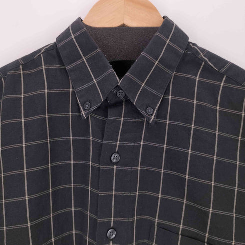 ヴァンヒューゼン VAN HEUSEN WRINKLE FREE ボタンダウンL/Sチェックシャツ メンズ S 14-14 1/2