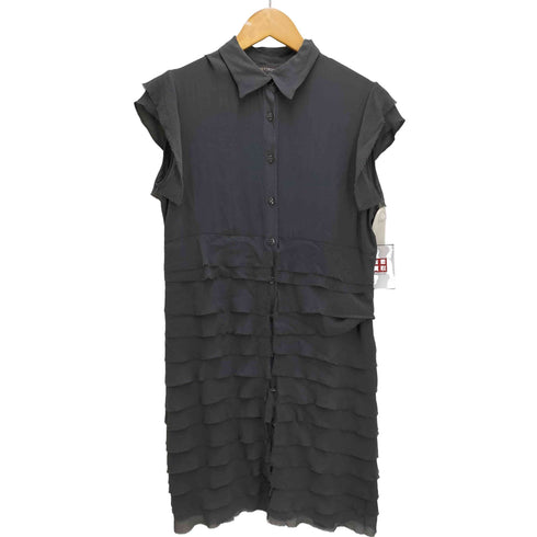 トラサルディ TRUSSARDI ノースリーブ ティアードフリル シャツワンピース レディース