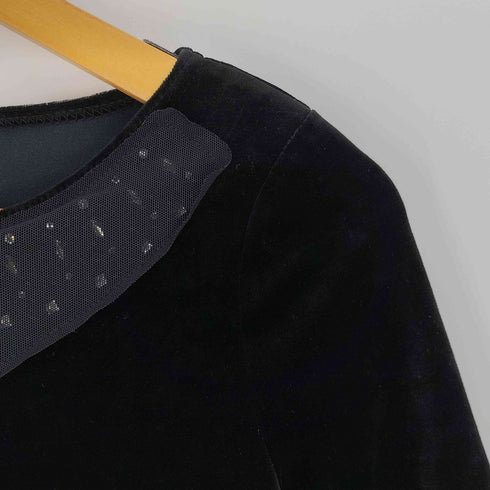 FOXEY NEWYORK ベロア ストーンスタッツ ボートネック ブラウス レディース JPN:40
