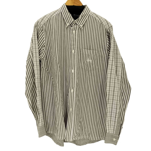 ステューシー Stussy チェック ストライプ柄切替 ボタンダウンシャツ メンズ M