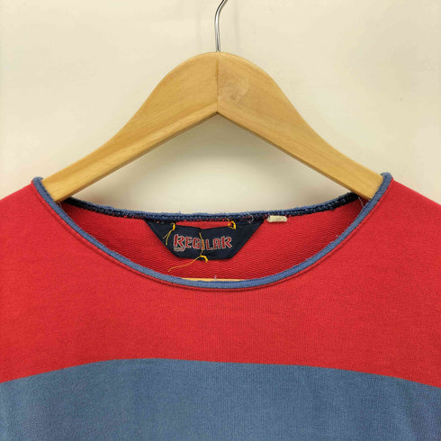 REGULAR ボーダー ダメージ ボートネック L/S Tシャツ 襤褸 メンズ import:L