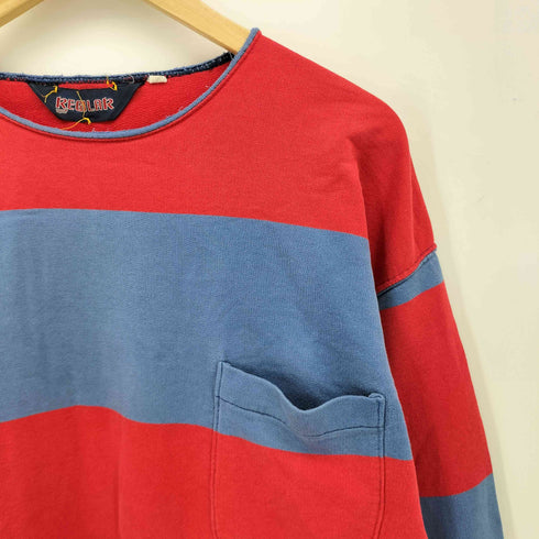 REGULAR ボーダー ダメージ ボートネック L/S Tシャツ 襤褸 メンズ import:L
