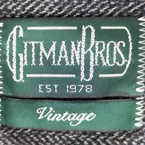 ギットマンブラザーズ GITMAN BROS. USA製 ヘリンボーン オープンカラーシャツ メンズ M