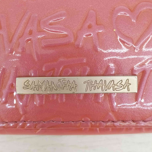 サマンサタバサ Samantha Thavasa モノグラム ロゴプレート エナメル 2つ折り財布 レディース