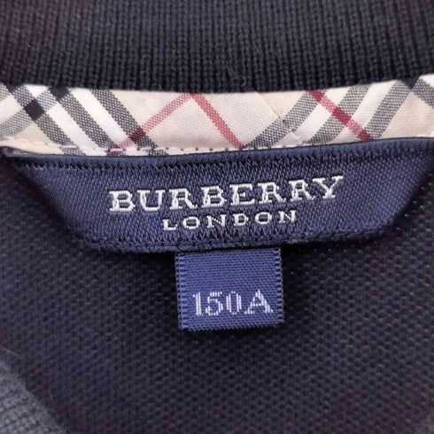 バーバリーロンドン BURBERRY LONDON ロゴ刺繍 ノバチェック 半袖 ポロシャツ レディース 150A