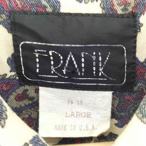 FRANK 80-90S USA製 ペイズリー柄 ボタンダウン L/S シャツ メンズ import:L