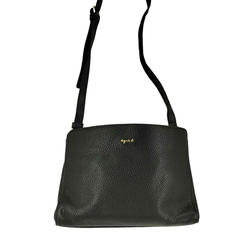 アニエスベー agnes b. ロゴデザイン レザー ショルダーバッグ レディース