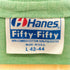 HANESボディ80S USA製 フロントプリント クルーネック S/S Tシャツ シングルステッチ メンズ import:L