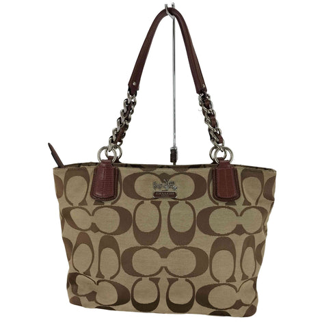 コーチ COACH シグネチャーロゴ チェーンショルダー キャンバストートバッグ レディース